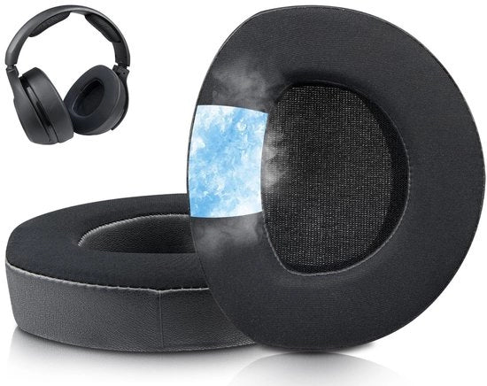 Vervanging Cooling Gel Oorkussens per Sennheiser HDR160, HDR170, HDR180 - Geluidsisolerende Schuim Earpads e Cushions - nero