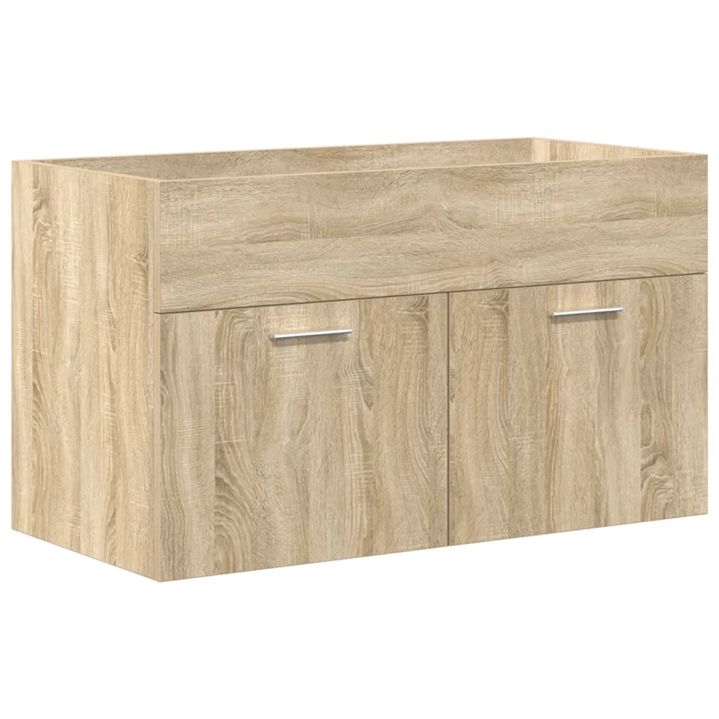 Mobile da Bagno con Lavabo Integrato e Rubinetto Rovere Sonoma