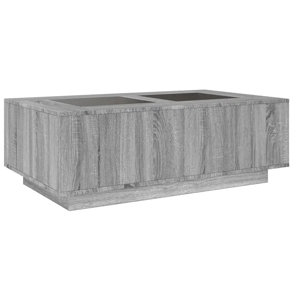 Tavolino da Salotto con LED Infinity-Tavolino da soggiorno Rovere Sonoma 116x69x40 cm 395882