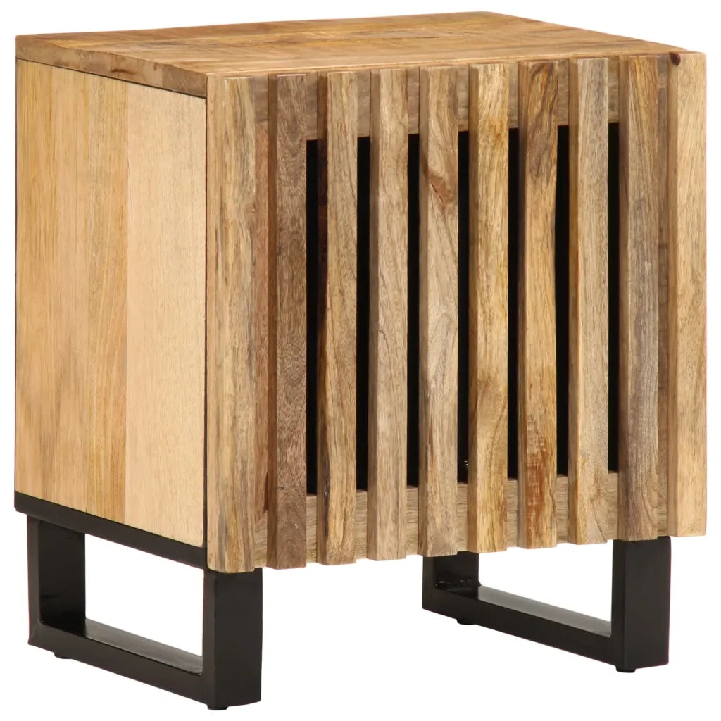 Comodini 2pz-Set di 2 Tavolino da notte 40x34x46 cm in Legno Massello di Mango 300326