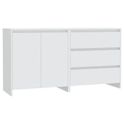 Buffet credenza cassettiera armadio mobile contenitore organizer per cucina soggiorno salotti set da 2 legno ingegnerizzato bianco 02_0036694