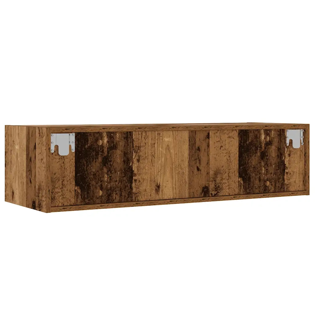 Mobile Porta TV con Luci LED Legno Vecchio 100X35,5x25 cm