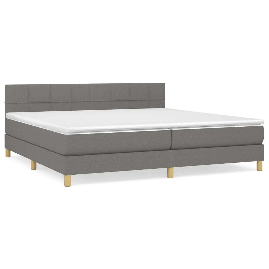 Giroletto a Molle con Materasso Grigio Scuro 200x200 cm Tessuto cod mxl 47952