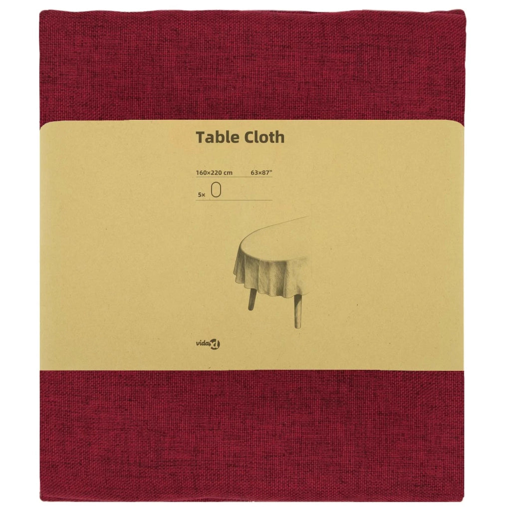 Tovaglia da Tavolo 5 pz Ovale Rosso Vino 160 x 220 cm 42040407