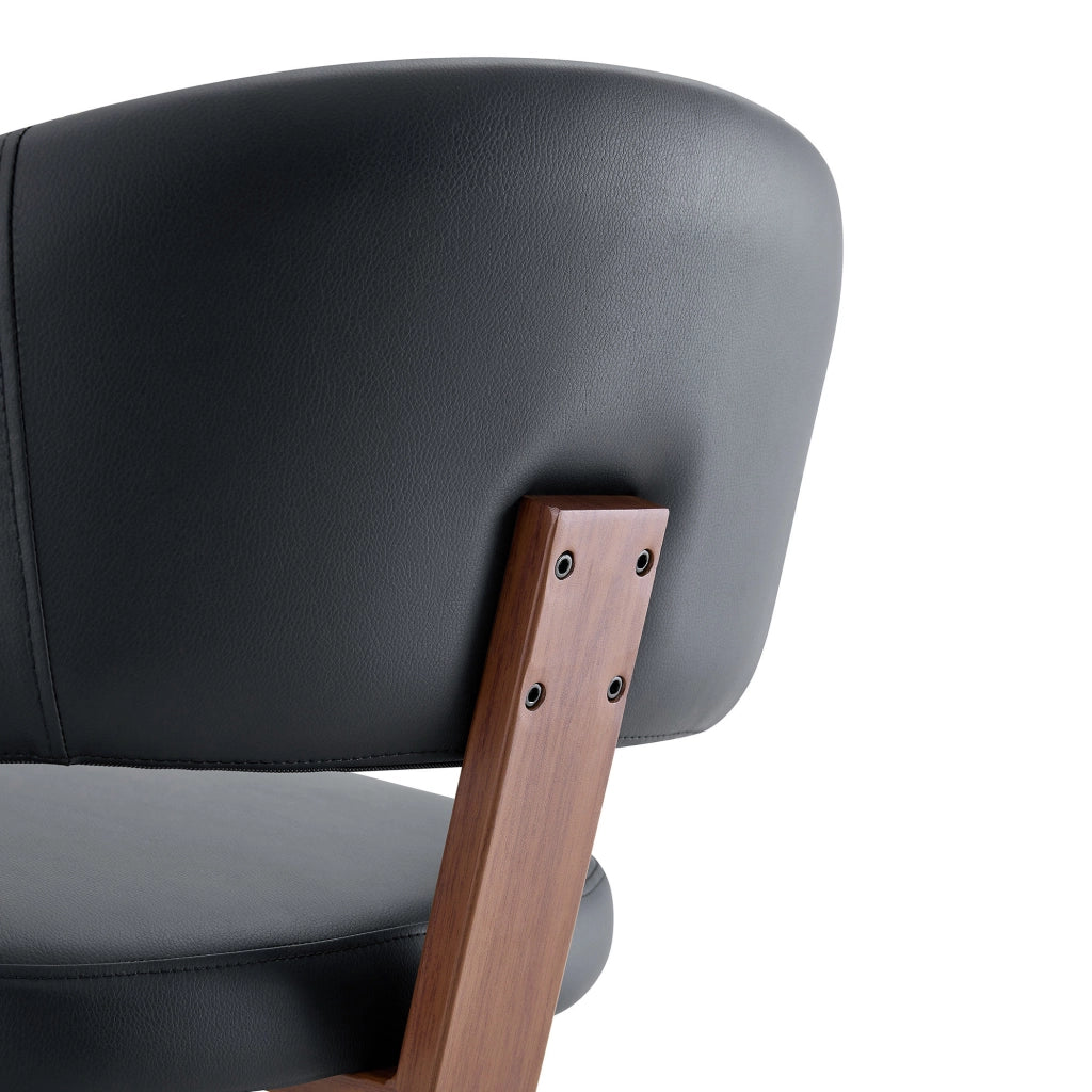Sedia girevole moderna nera con struttura in metallo