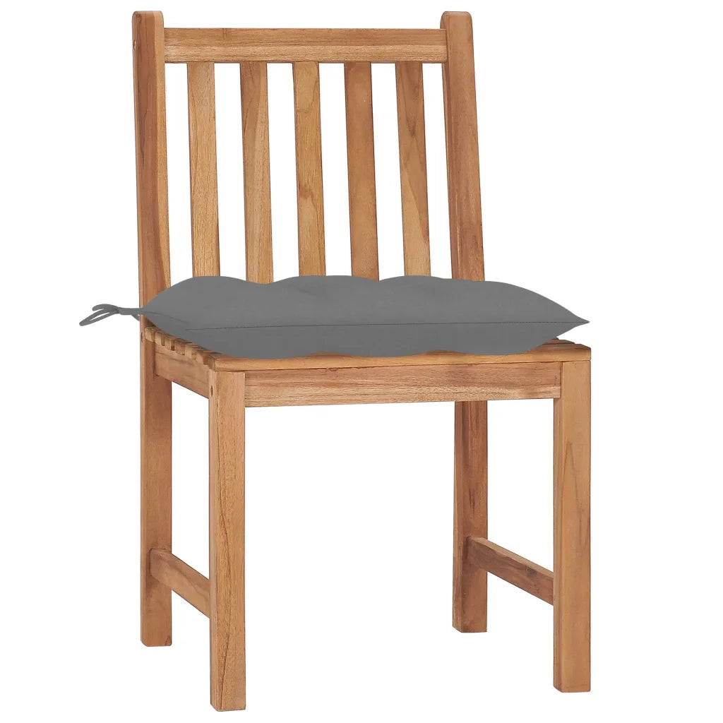 Sedie da Giardino 4 pz con Cuscini in Legno Massello di Teak cod mxl 12837