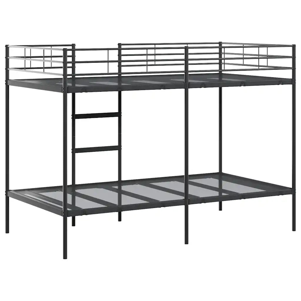 Letto a Castello senza Materasso Nero 107x203 cm in Acciaio 42000325