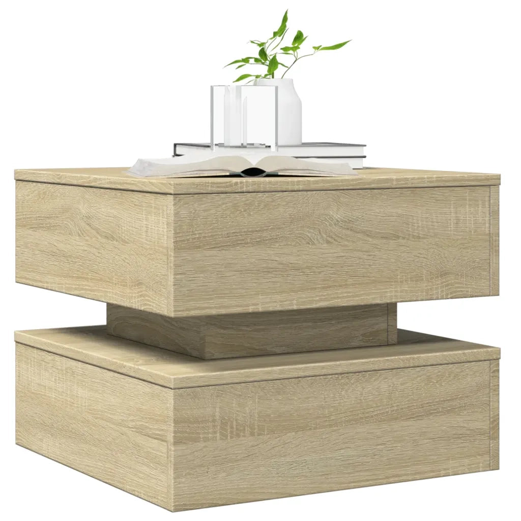 Tavolino da salotto | Tavolino da caff¨¨ | Tavolino da Soggiorno Gambe in Metallo Rovere Sonoma 50x50x40 cm