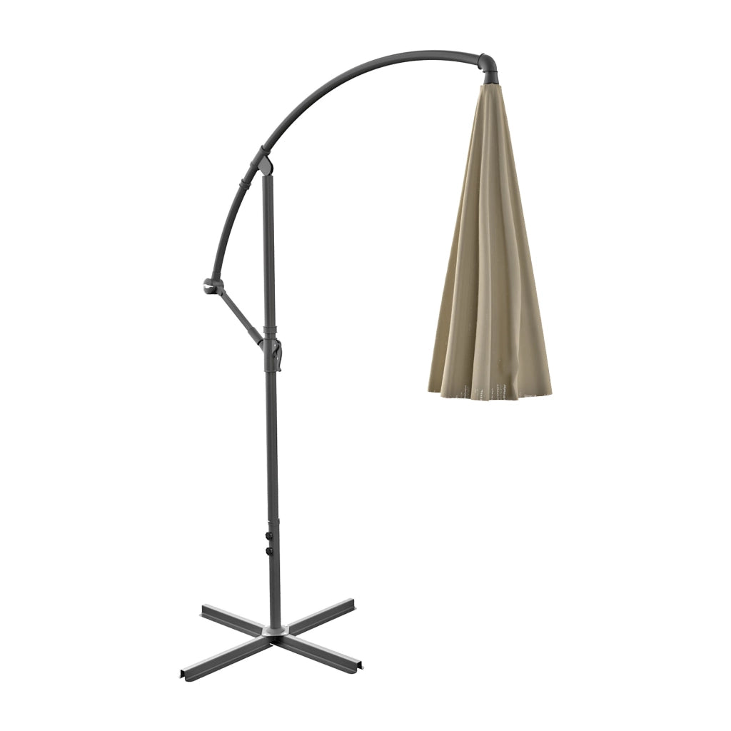 Stadia - Ombrellone da giardino decentrato ø 300 cm con palo in acciaio H250 cm beige