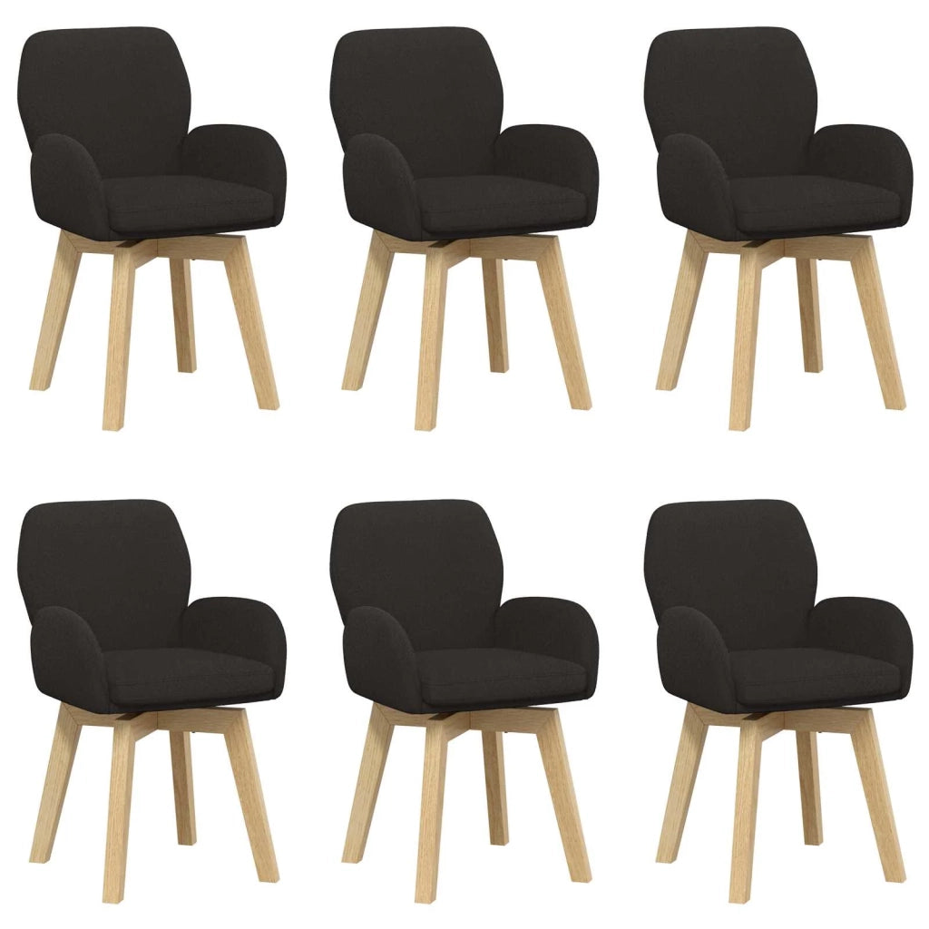Sedie da pranzo girevoli 6 pz Bouclé Nero 54 x 58 x 87 cm 3428293