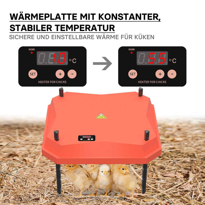 Fudajo Chioccia artificiale 35x35cm 50W Piastra termica per 50-30 pulcini, temperatura regolabile