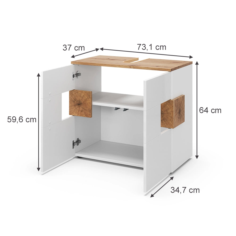 Vicco Mobile sottolavabo per bagno Bianco 73.1 x 64 cm