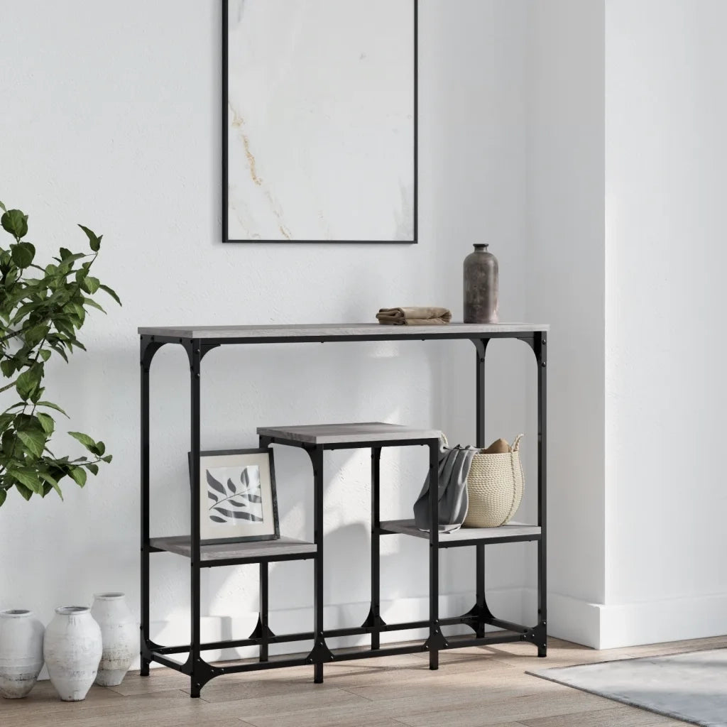 Tavolo Consolle | Tavolo d'Ingresso Grigio Sonoma 89,5x28x76cm in Legno Multistrato