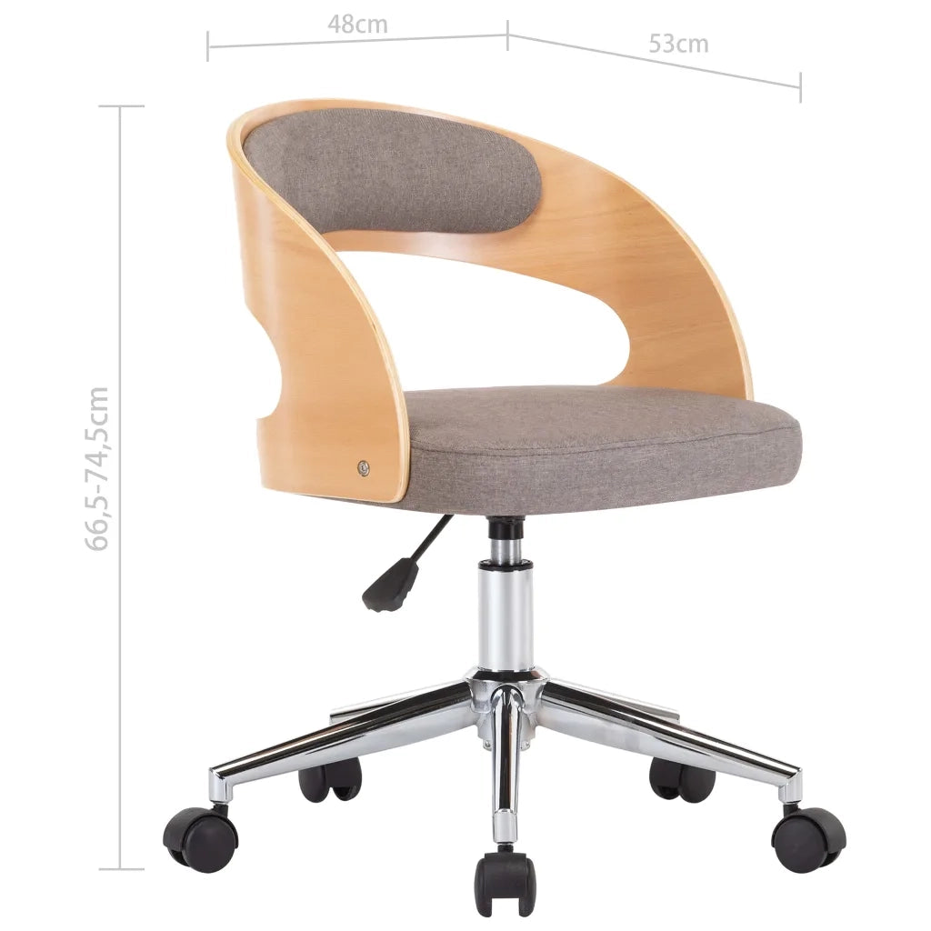 Sedie da Pranzo Girevoli 2 pz Grigio Talpa in Legno e Tessuto  cod mxl 48212