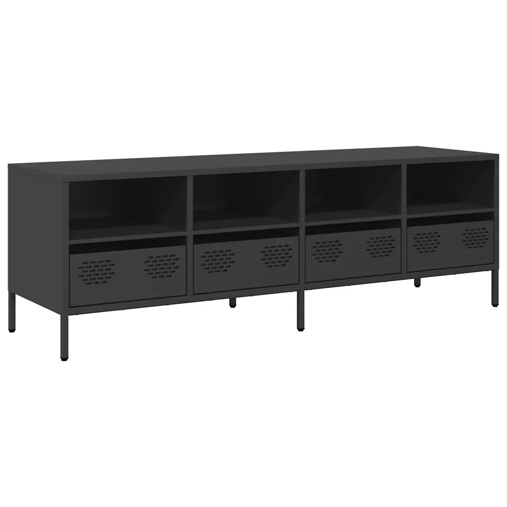 vidaXL Mobile TV Nero 135x39x43,5 cm in Acciaio Laminato a Freddo
