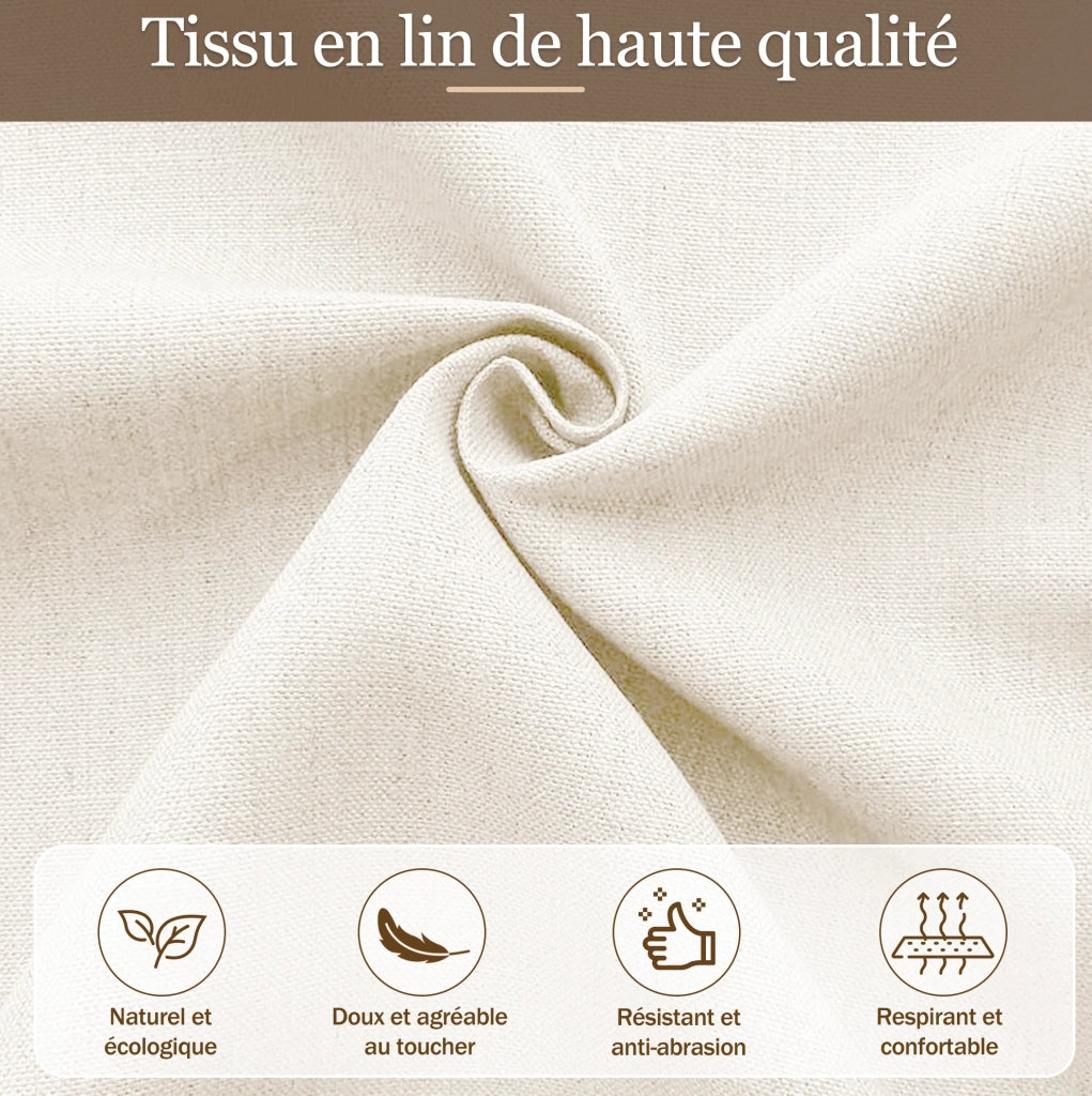 Letto matrimoniale 180x200 cm con contenitore idraulico; testiera imbottita in lino beige