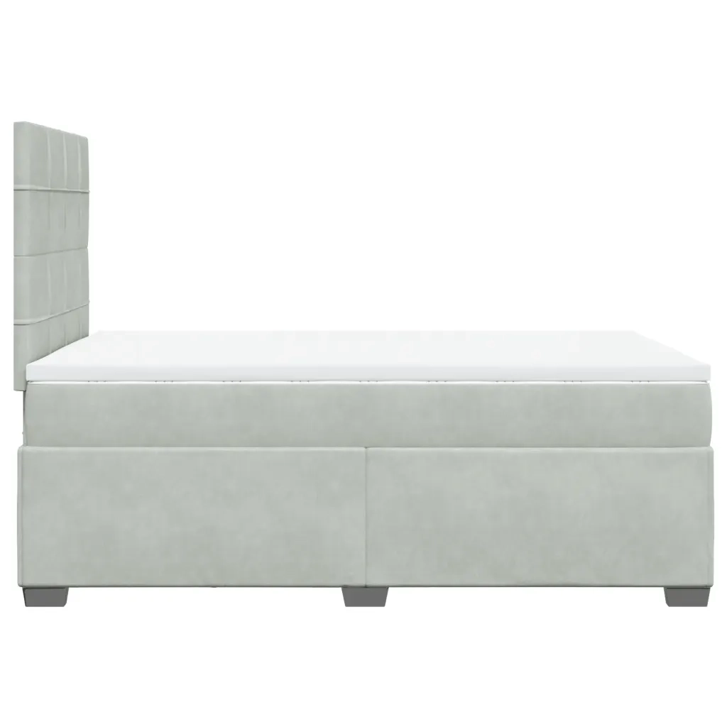 Giroletto a Molle con Materasso Grigio Chiaro 120x200cm Velluto