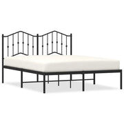 Letto matrimoniale | Letto per adulti | Giroletto con Testiera in Metallo Nero 140x190 cm