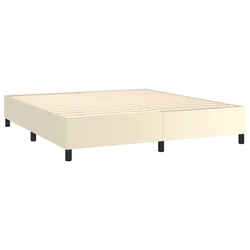 Giroletto a Molle con Materasso Crema 180x200 cm in Similpelle 3142739