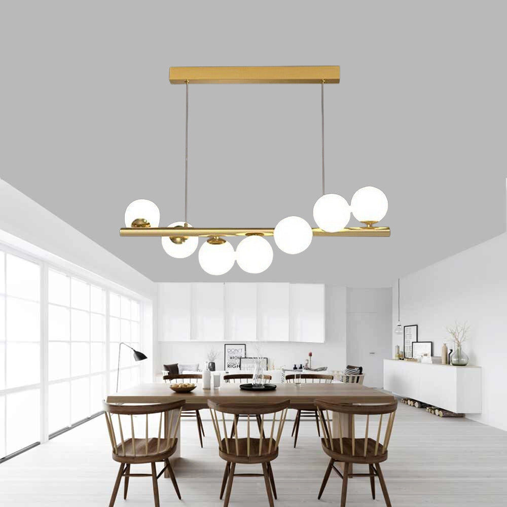 Trade Shop - Lampadario A Sospensione Da Soffitto Bronzo Decorativo Con 7 Sfere In Plastica G9 A06 -