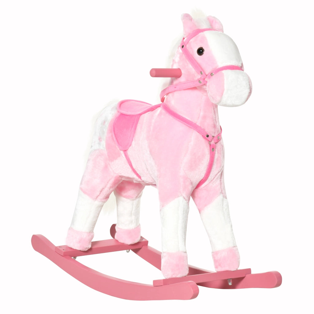 Cavallo a Dondolo in Legno ¨C zephmum ¨C Rosa 74x28x65 cm
