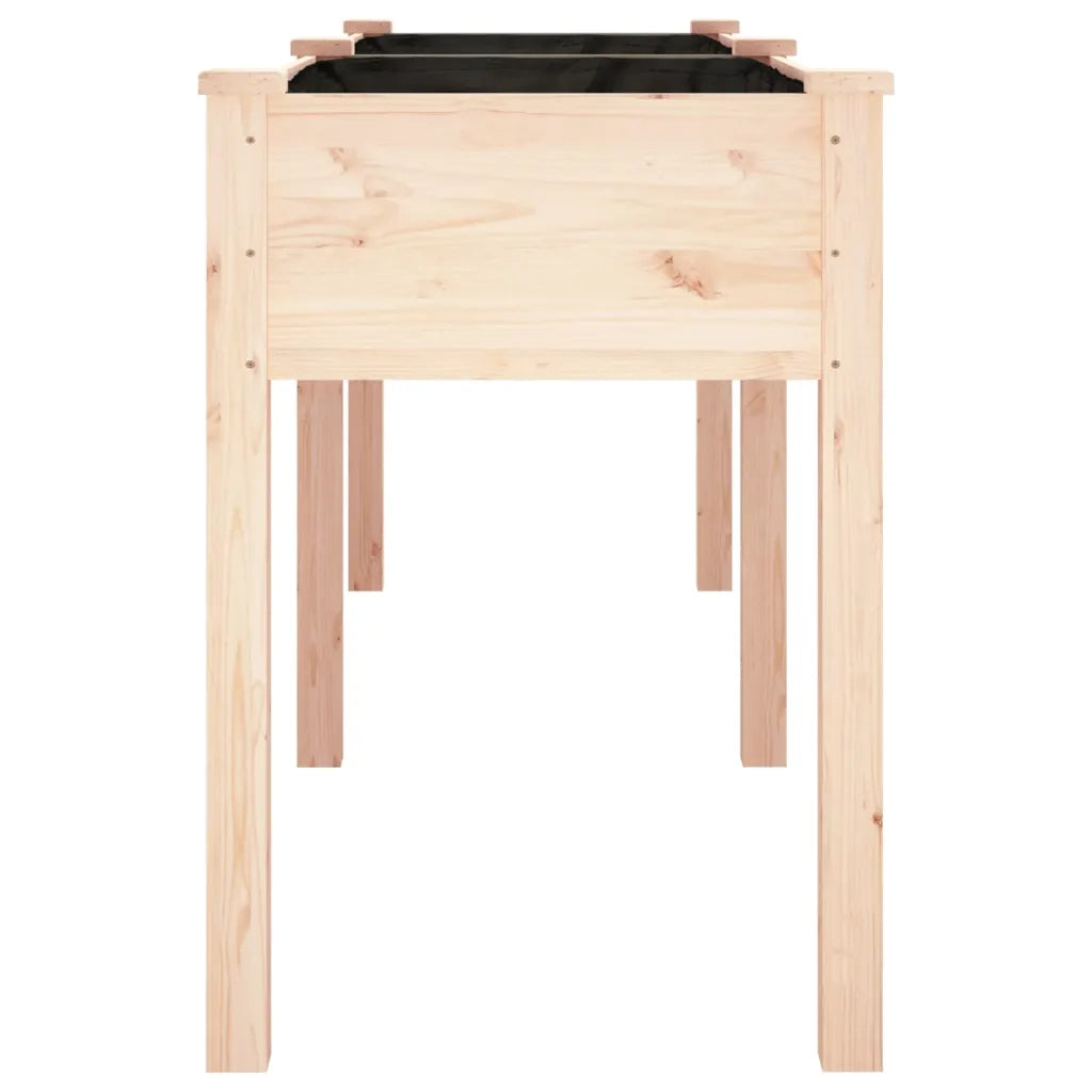 Fioriera con Fodera-Vaso-Contenitore per Piante 203x53x76 cm Legno Massello di Abete