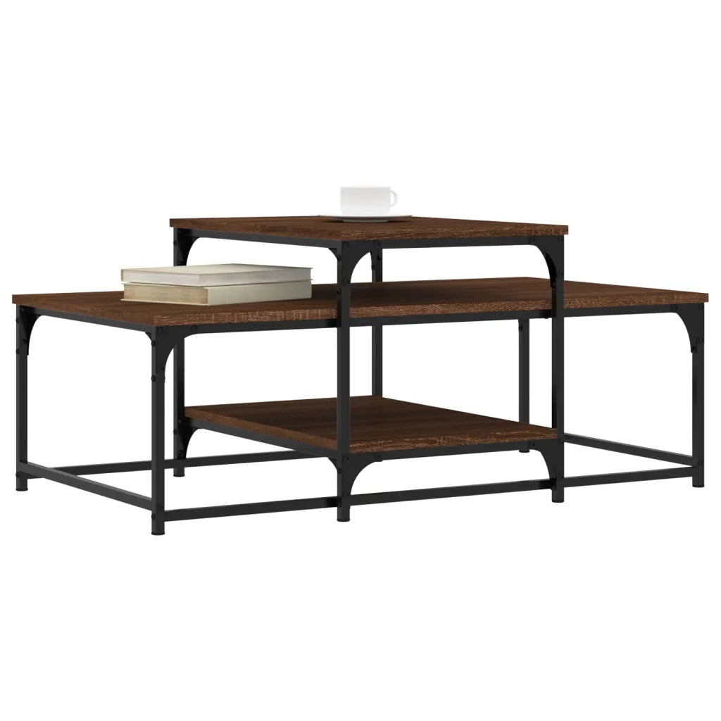 Tavolino Salotto Rovere Marrone 102x60x45cm Legno Multistrato