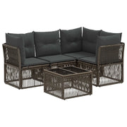 Set Divano da Giardino 5 pcs Grigio polyrattan 3434213