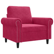 Poltrona | Sedia Relax Rosso Vino 60 cm Velluto