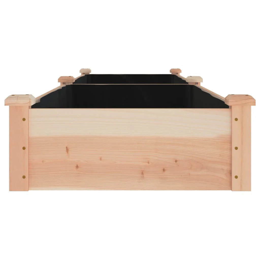 Fioriera rialzata per piante fiori patio giardino rivestimento 240 x 60 x 25 cm legno massello di abete marrone 02_0039847