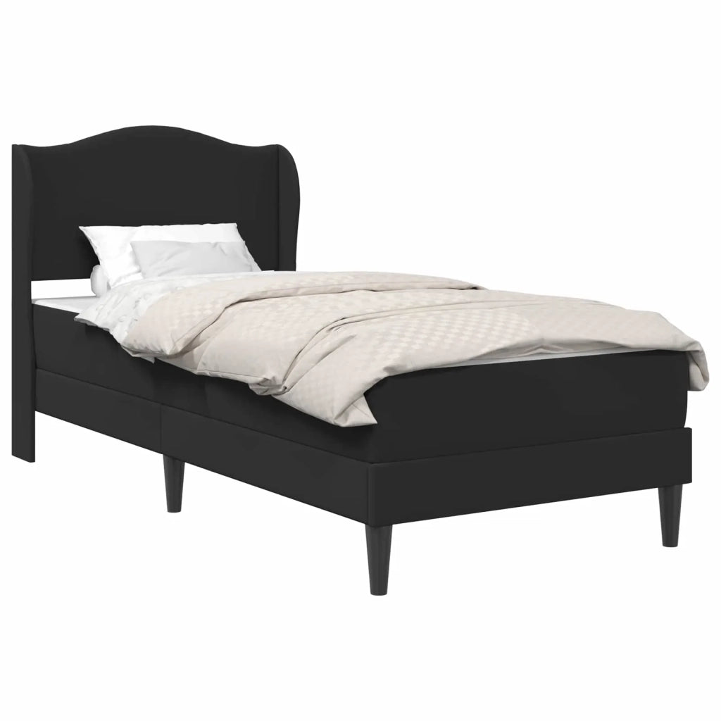 Struttura del letto con testiera-Giroletto Nero 90 x 200 cm Similpelle 620362
