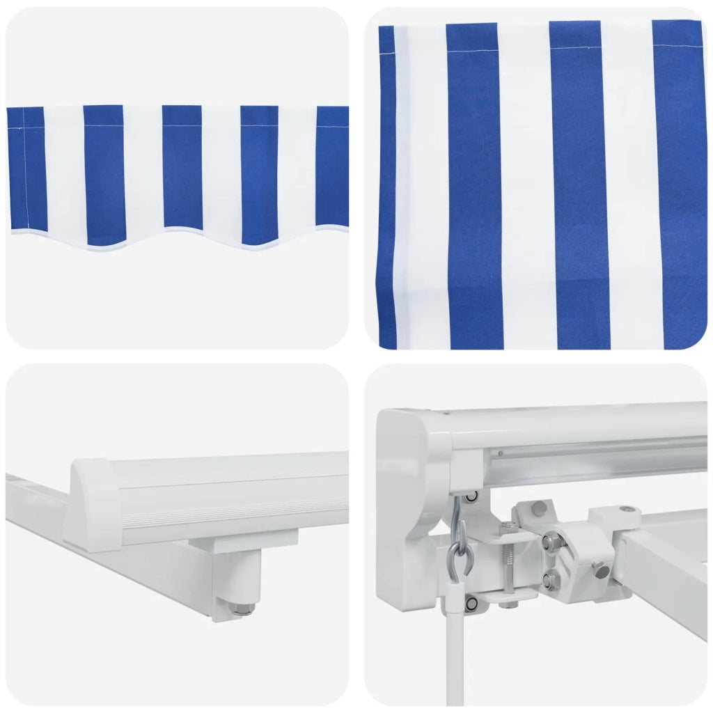 Cornice per Tenda Manuale con LED Blu e Bianco 4 × 3 m 3420610
