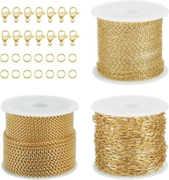 Catenelle in acciaio inox 304 da 3 rulli per la creazione di accessori.