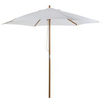 Ombrellone da Giardino Ø2,5x2,3 m Palo Ø38 mm in Bambù Bianco