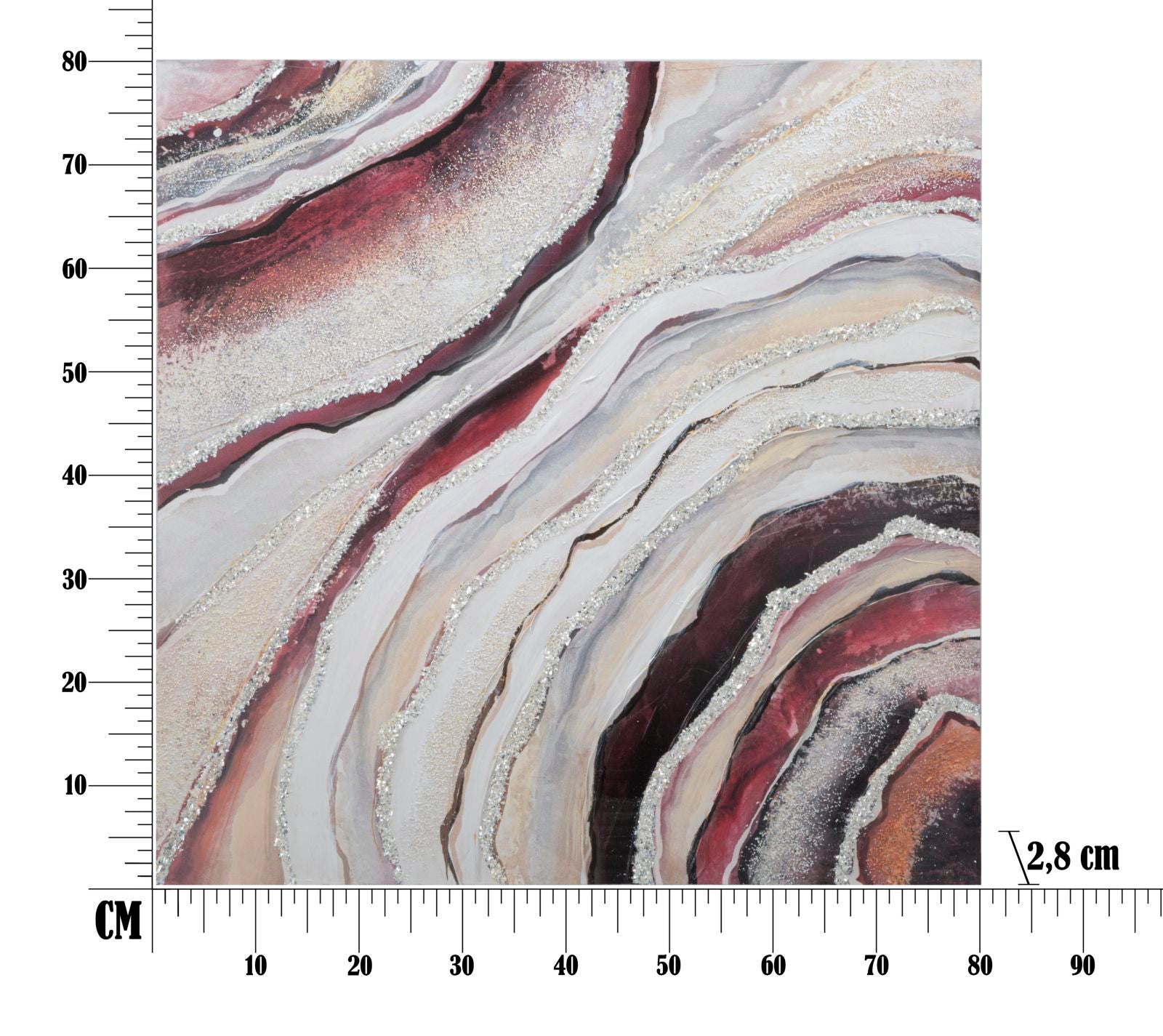 Dipinto su Tela Redy 80x2,8x80 cm in Legno di Pino e Canvas Multicolor