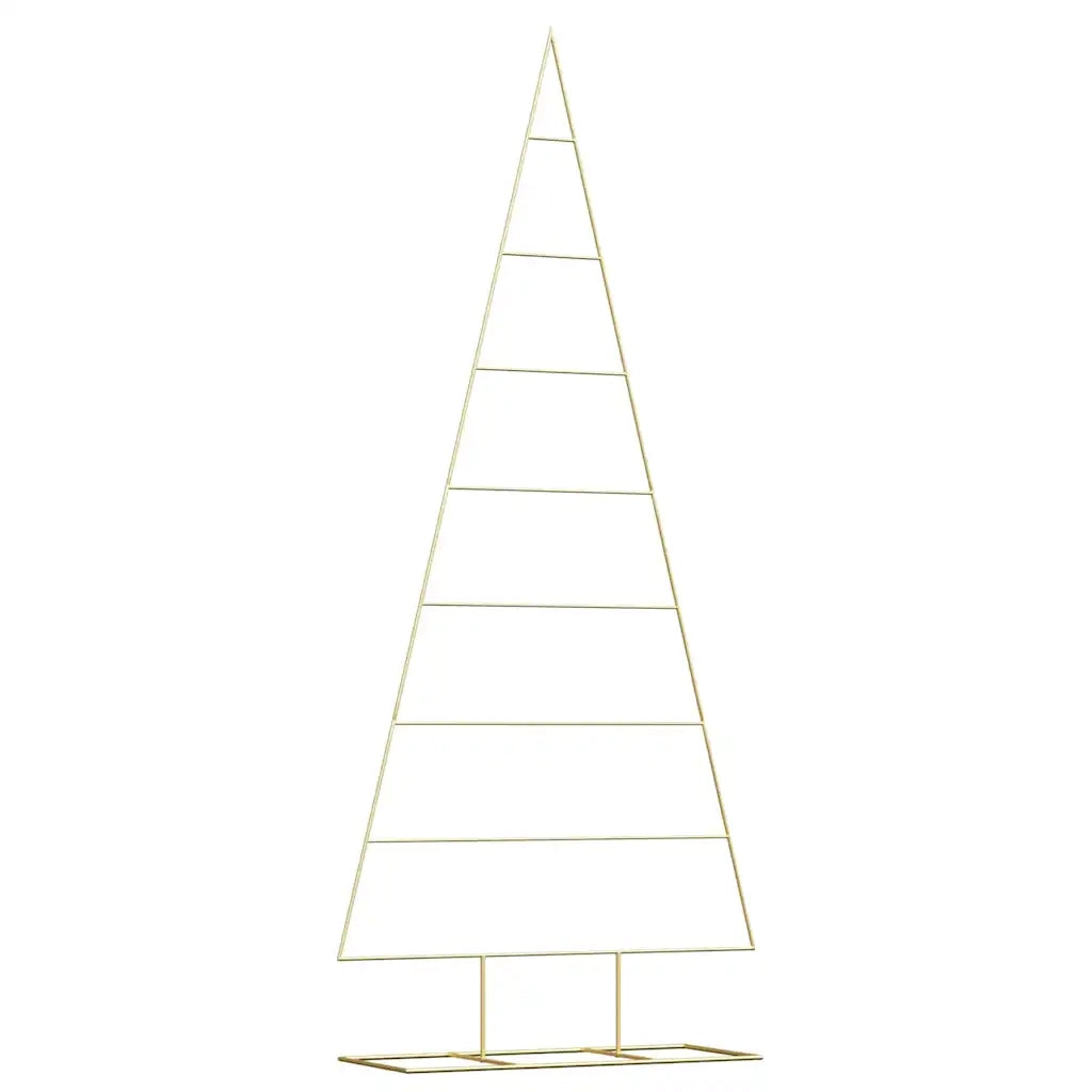 Albero di Natale | Decorazioni natalizie in metallo con supporto Oro 211 cm