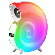 Trade Shop - Cassa Speaker Bluetooth Bt Lampada Led Rgb Conchiglia Con Orologio Display Sveglia -