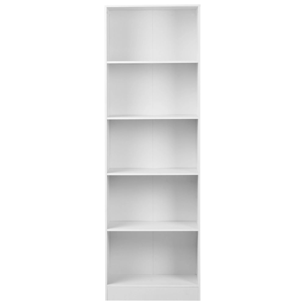 Libreria in truciolato bianco 5 ripiani 5 livelli Unità di archiviazione stile scandinavo tradizionale