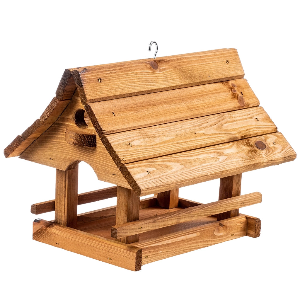 KADAX Grande mangiatoia per uccelli in legno da appendere, decorazione da giardino.