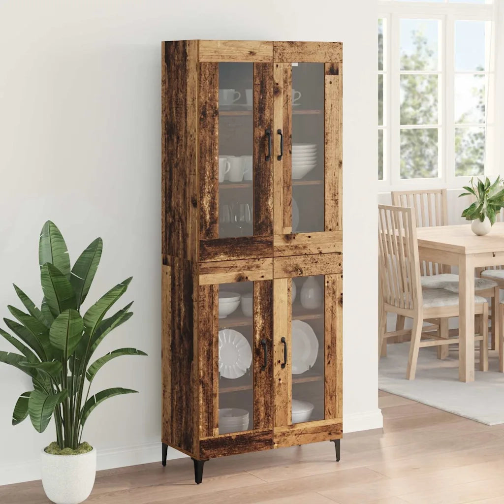 Credenza | Madia | Buffet da pranzo | Armadio da pranzo Legno vecchio 69,5 x 34 x 180 cm Legno multistrato