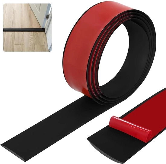 Profilo di transizione nero 4 cm x 2 m vinile autoadesivo impermeabile profilo di transizione per listello di pavimento per transizione di pavimento profilo flessibile di incastro profilo di sigillatura di giunzione