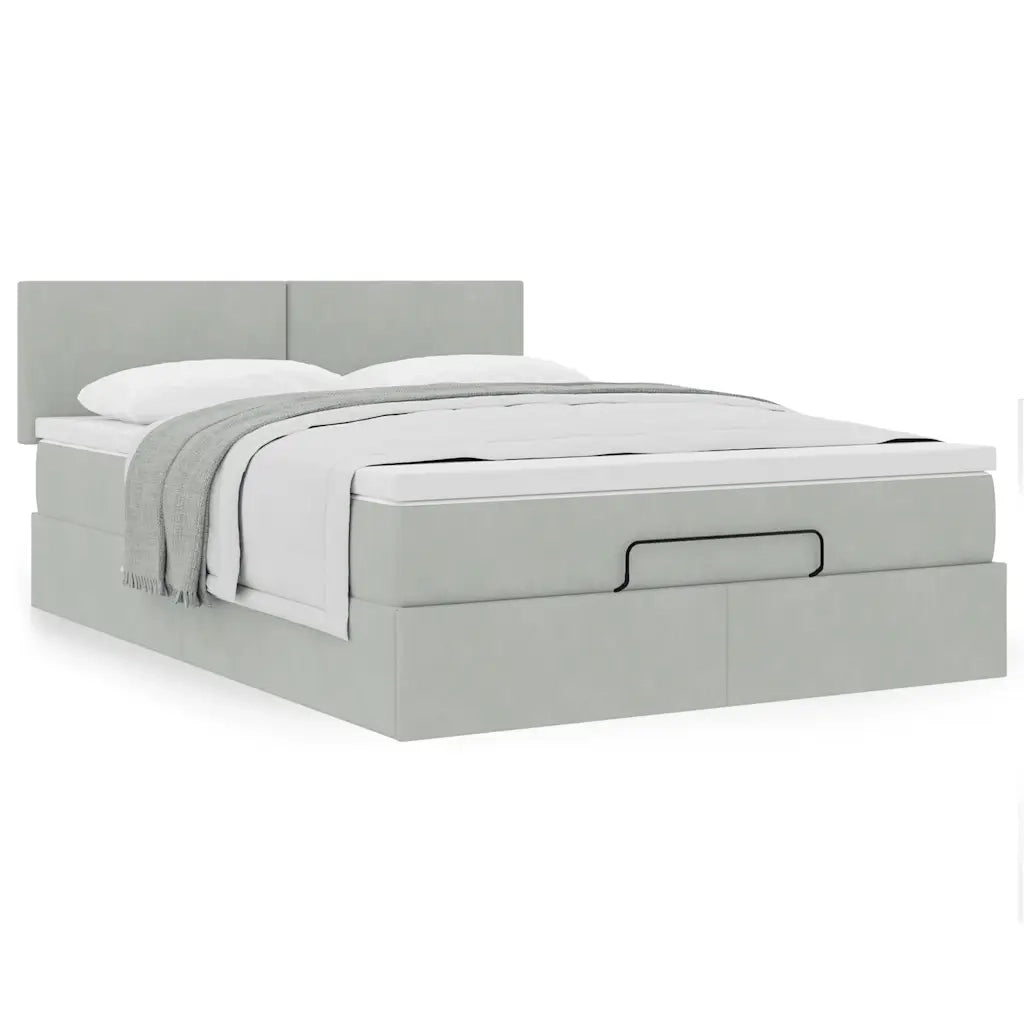 Struttura Letto Pouf con Materasso 140x190 cm Velluto 3311699