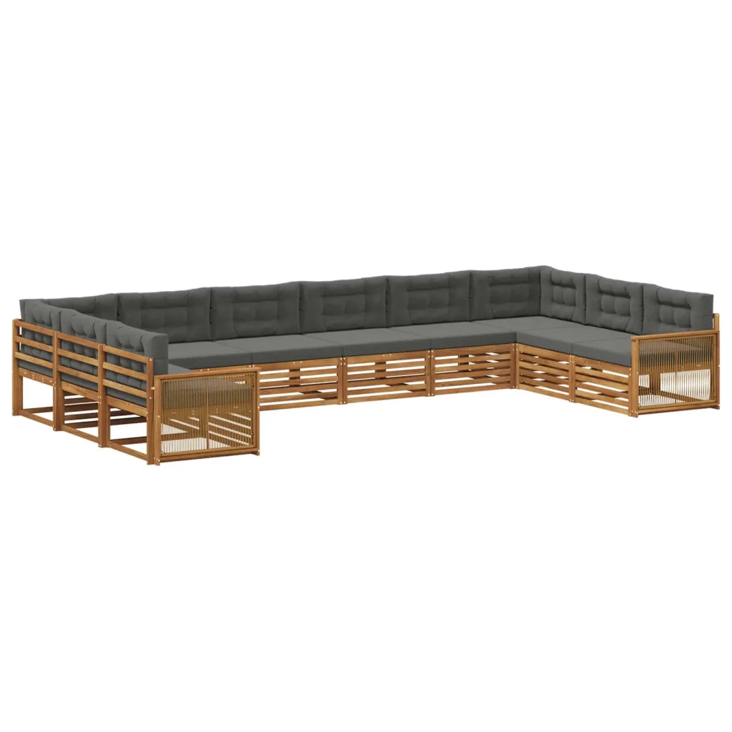 Set divani 10 pz Legno di Acacia Massello 3383900