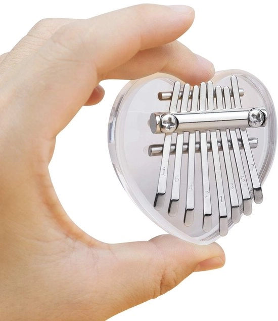 Kalimba a 8 Tasti - Mini Kalimba - Pianoforte a Battere a Cristalli - Costruzione in Acrilico di Alta Qualità - Ottimo Suono - Miglior Regalo