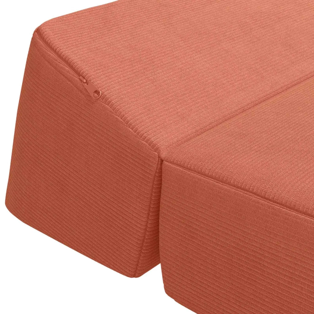 Divano Letto Pieghevole Rosso Arancio 60 x 70 x 41 cm Tessuto