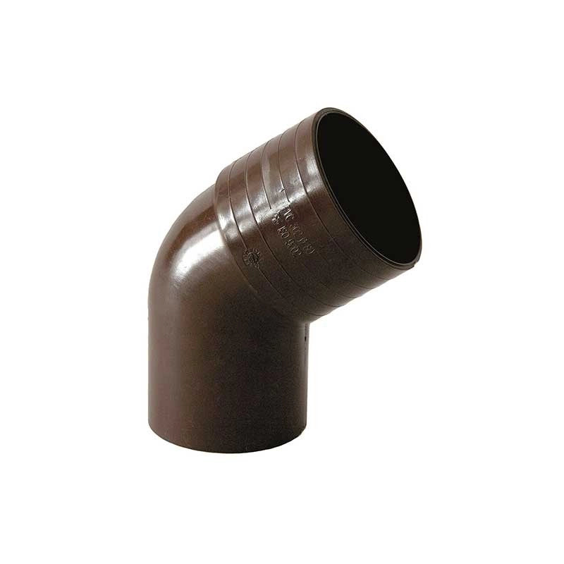 Curva tonda 67.30° per pluviali : Colore - Marrone, Diametro - 80