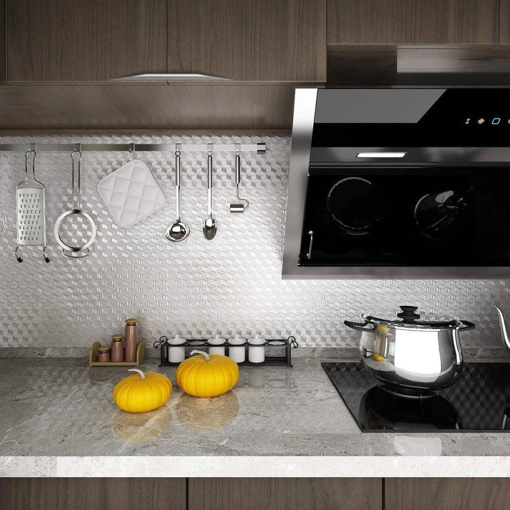 Trade Shop - Pellicola Protettiva Adesiva Per Cucina Foglio Carta Alluminio Impermeabile 40x2 -