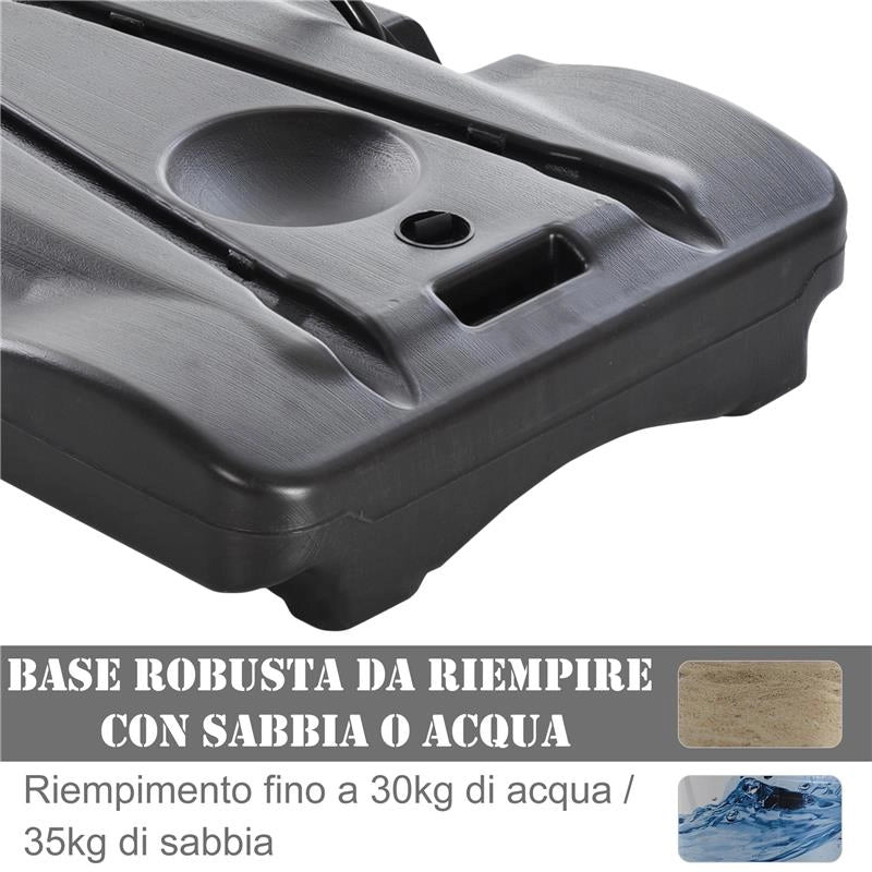 CANESTRO PORTATILE CON ALTEZZA REGOLABILE E BASE RIEMPIBILE 73 X 125 X 220 CM