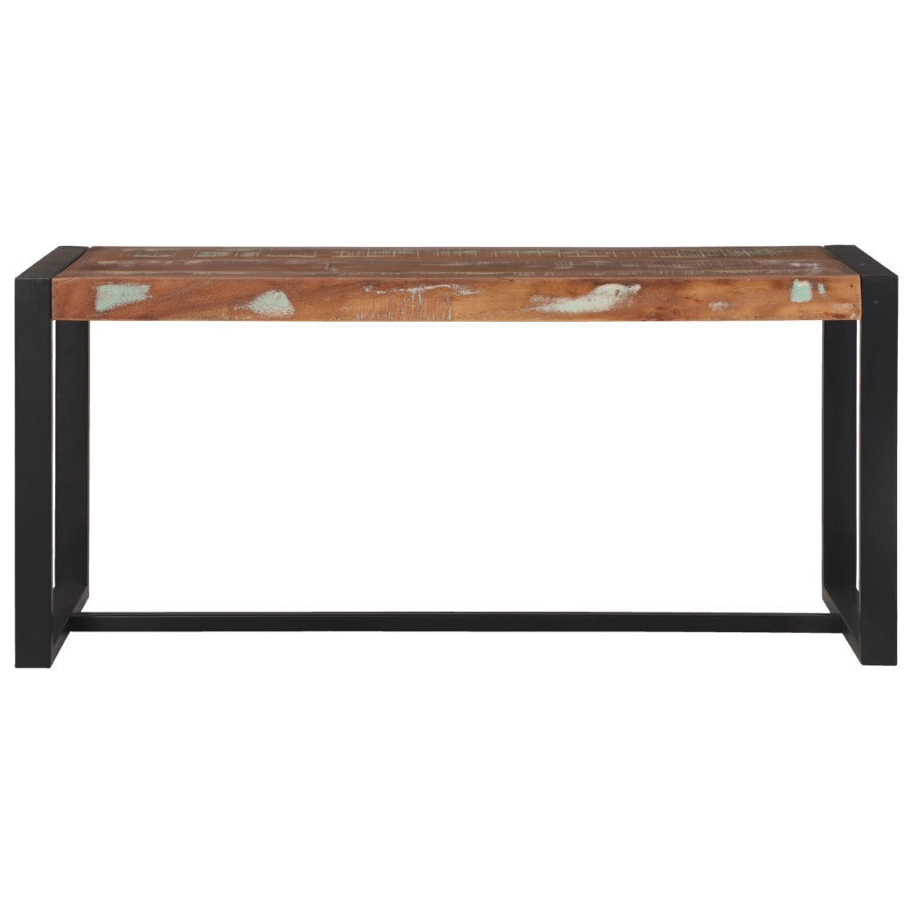 panchina Multicolore 100x35x45 cm Legno Massello di Recupero