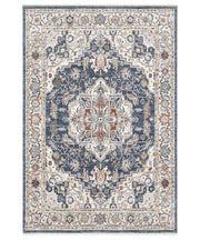 Parure Tappeti orientali MURCIA K7061-E22171 (1 pezzo cm.80x160 + 2 pezzi cm.60x133) motivo persiano stile classico tradizionale colore blu per scendiletto camera matrimoniale